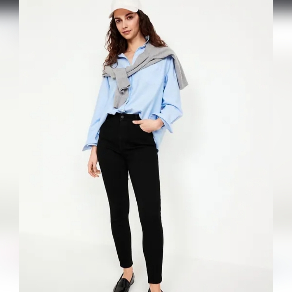 Old Navy Black Rockstar High Rise Super Skinny Jeans Pants